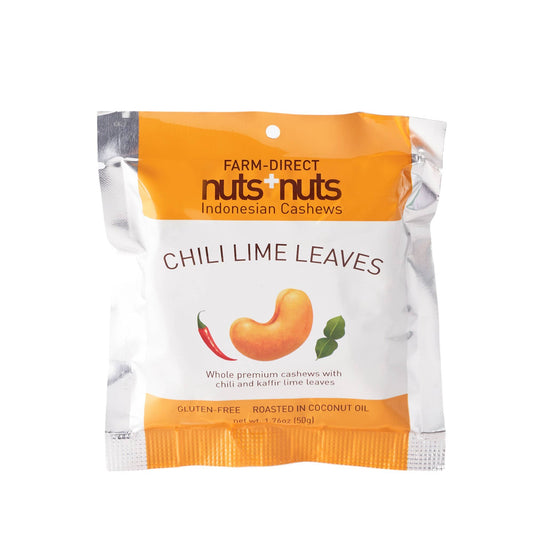 Nuts+Nuts - Chili Lime Indonesian Roasted Cashews Snack Pack 1.76 Oz - Dear John