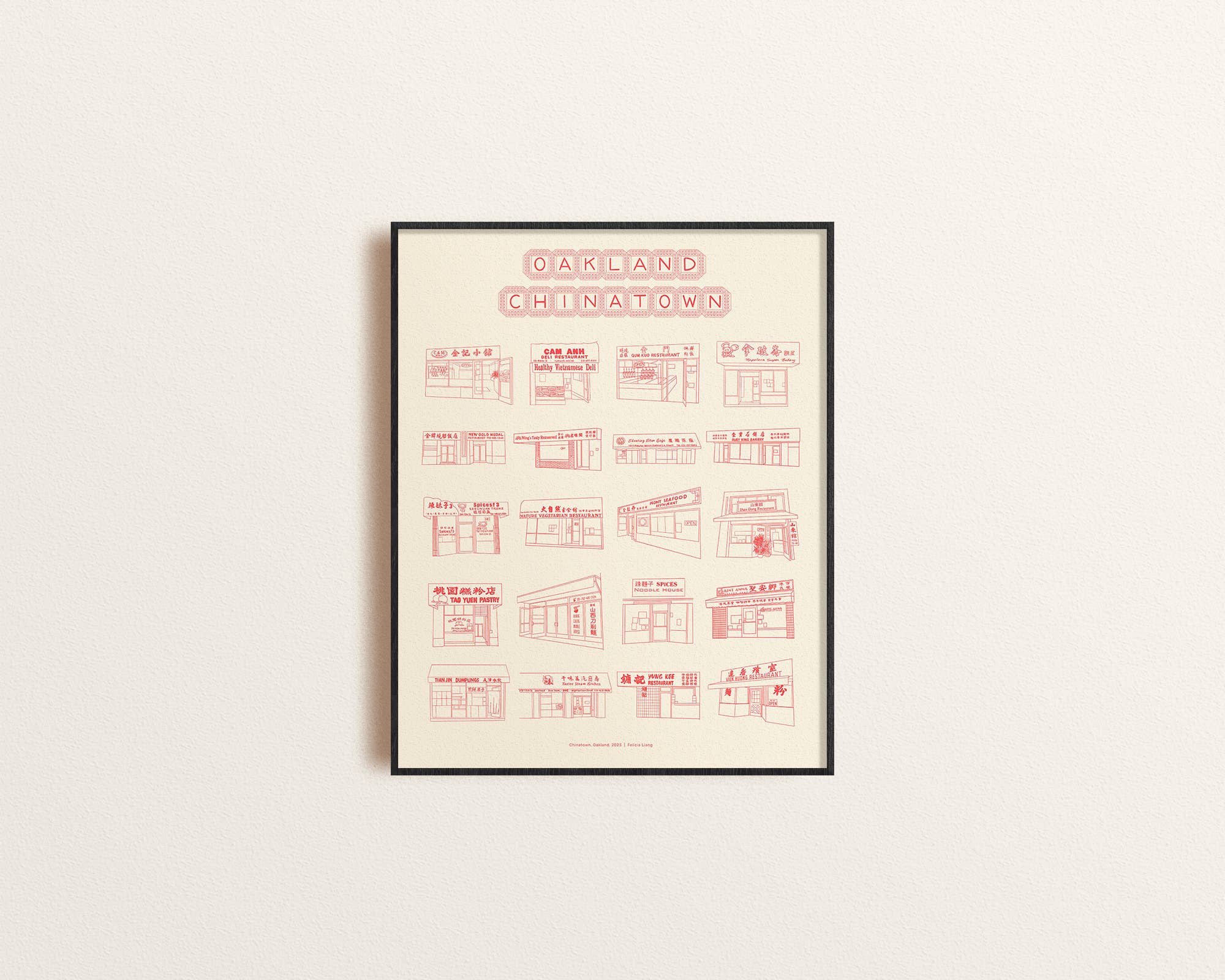 Oakland Chinatown Risograph Print - Dear John