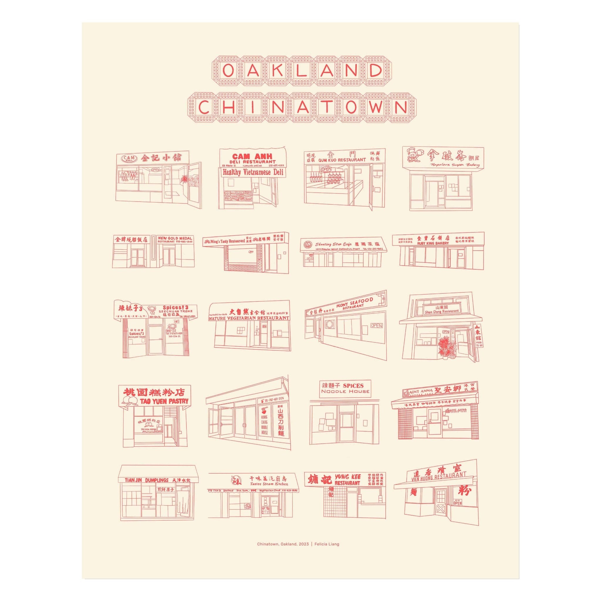 Oakland Chinatown Risograph Print - Dear John