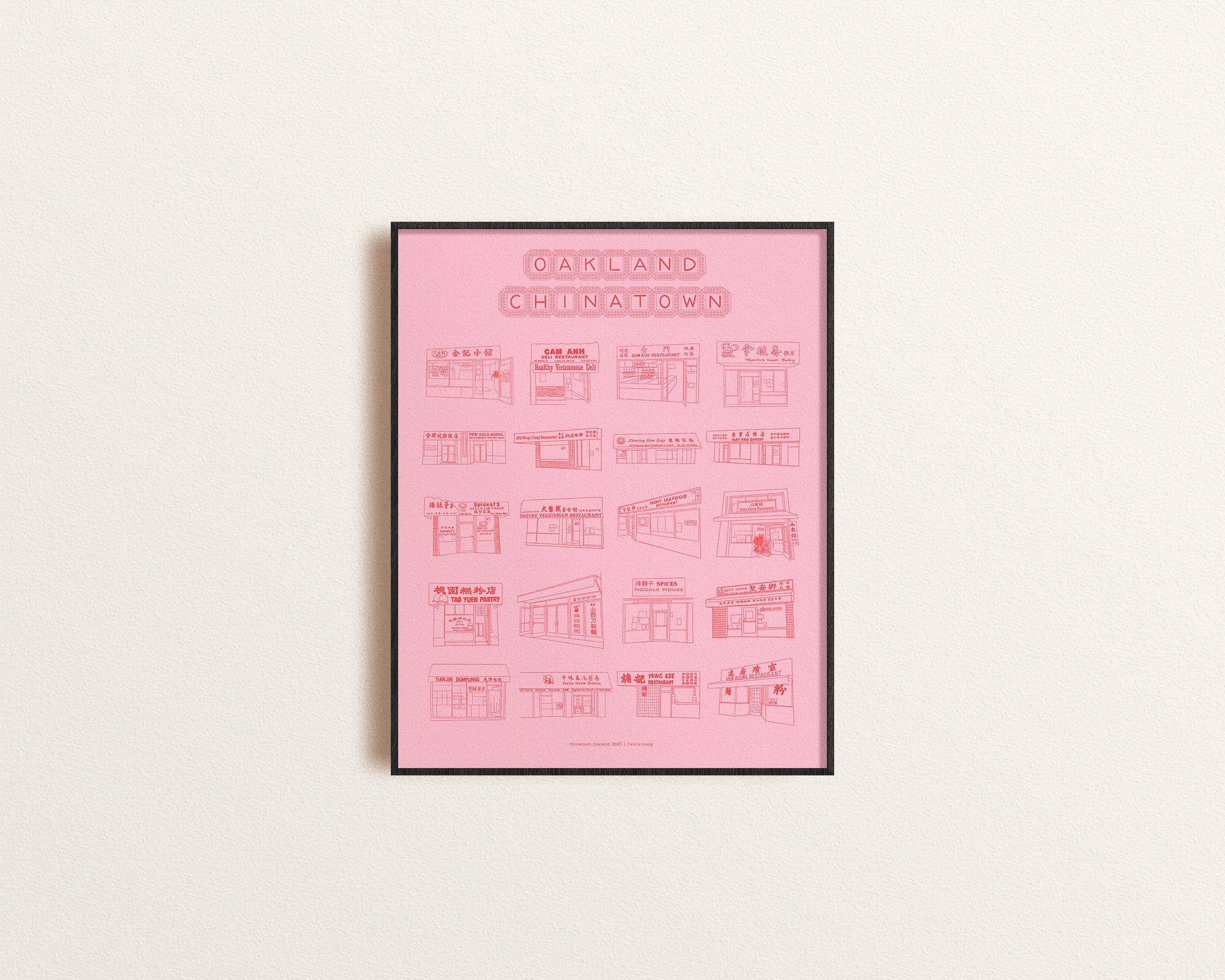 Oakland Chinatown Risograph Print - Dear John