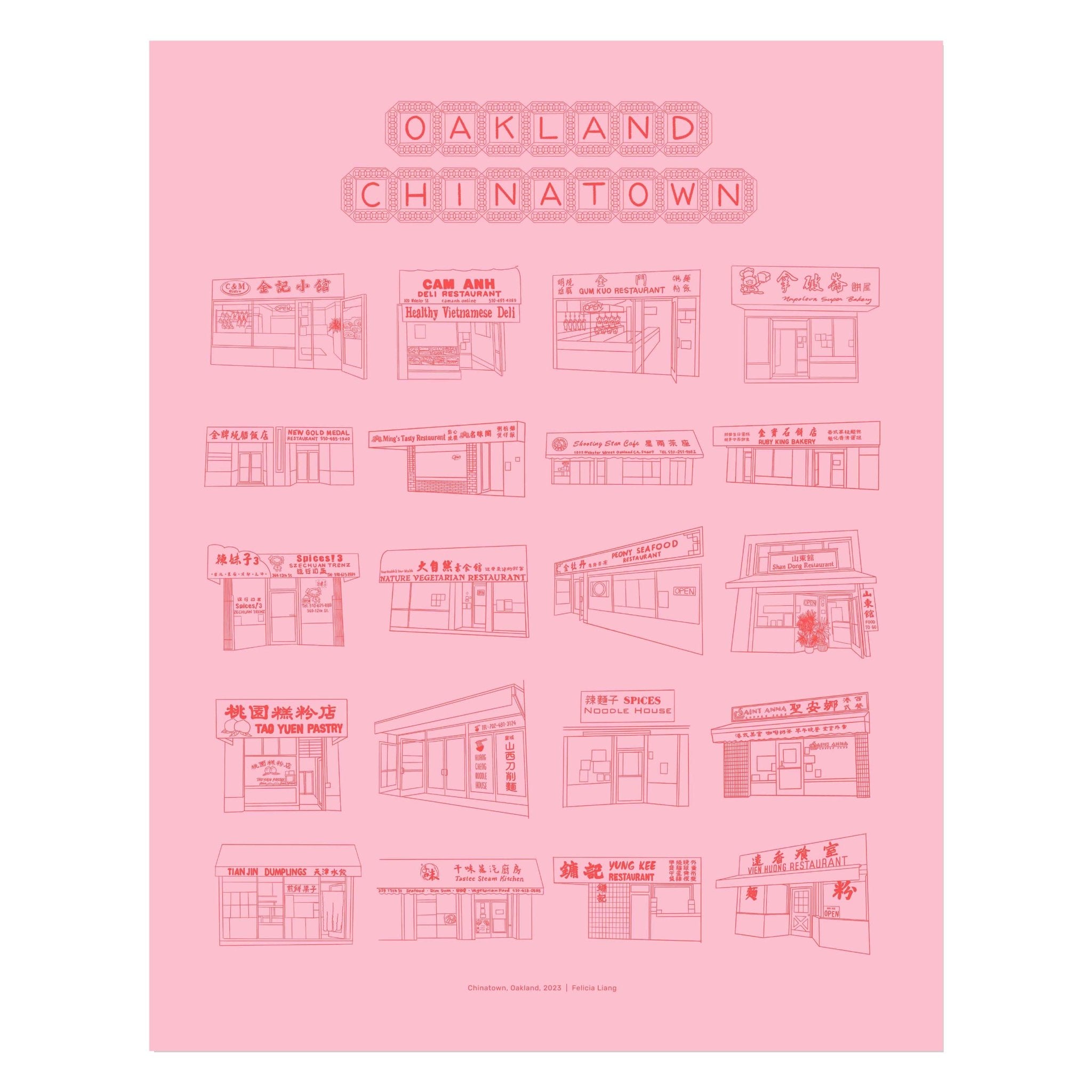Oakland Chinatown Risograph Print - Dear John
