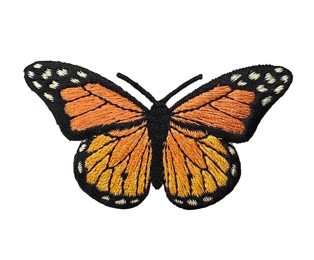 Orange Butterfly Embroidered Iron on Patch - Dear John
