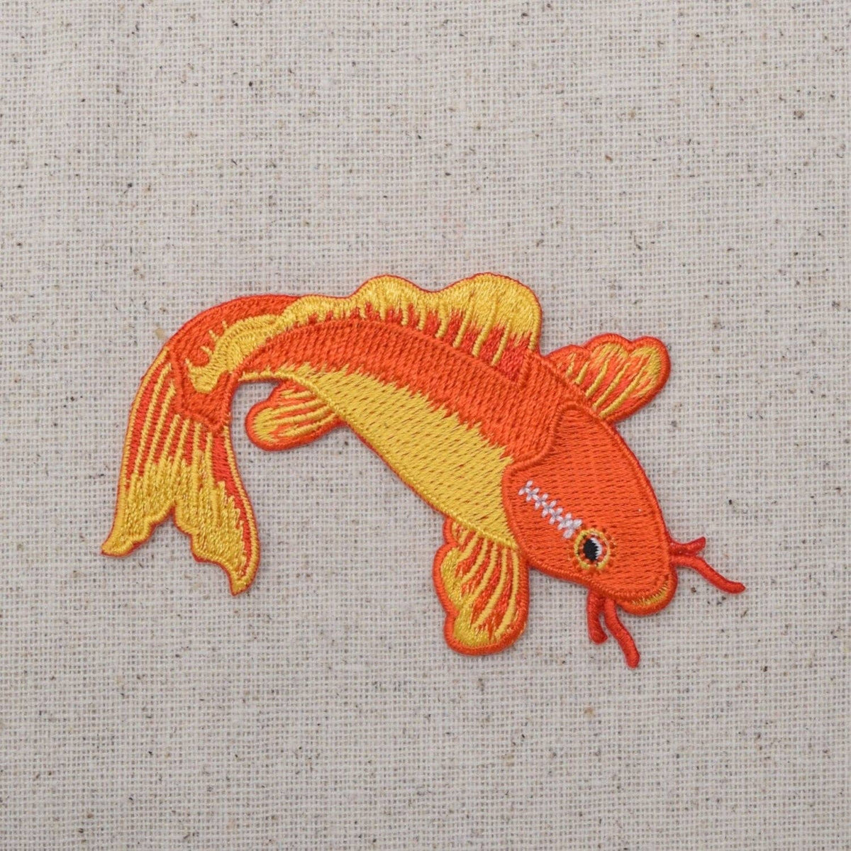 Orange Koi Fish, Nishikigoi Carp, Embroidered Iron on Patch - Dear John