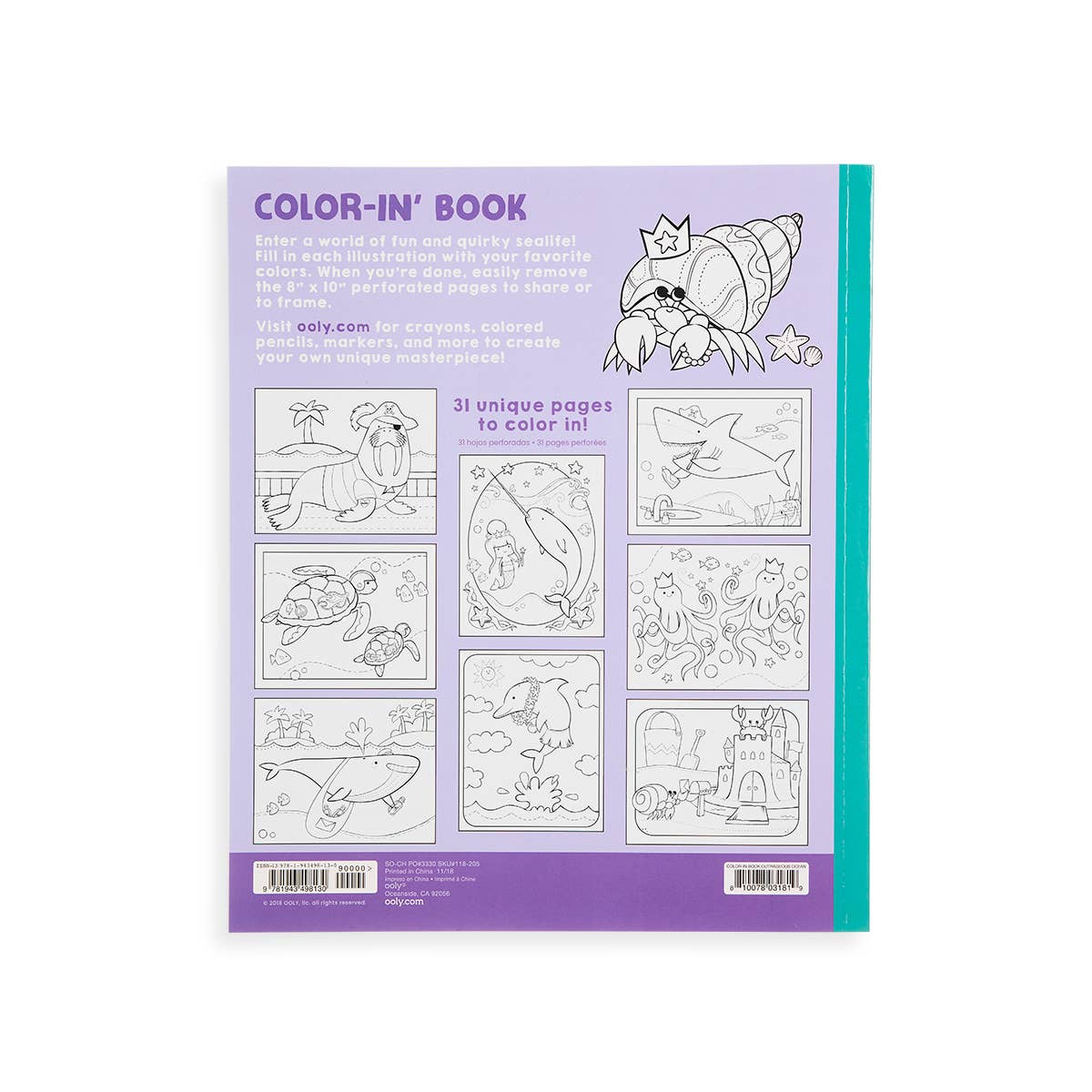 Outrageous Ocean Coloring Book (8" x 10";31 Pages) - Dear John