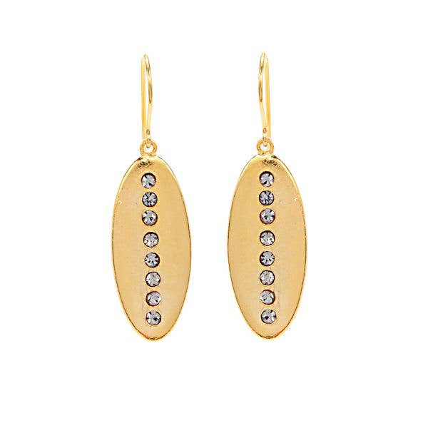 Oval Disc W Crystal Line Earrings - Dear John