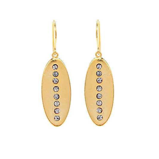 Oval Disc W Crystal Line Earrings - Dear John
