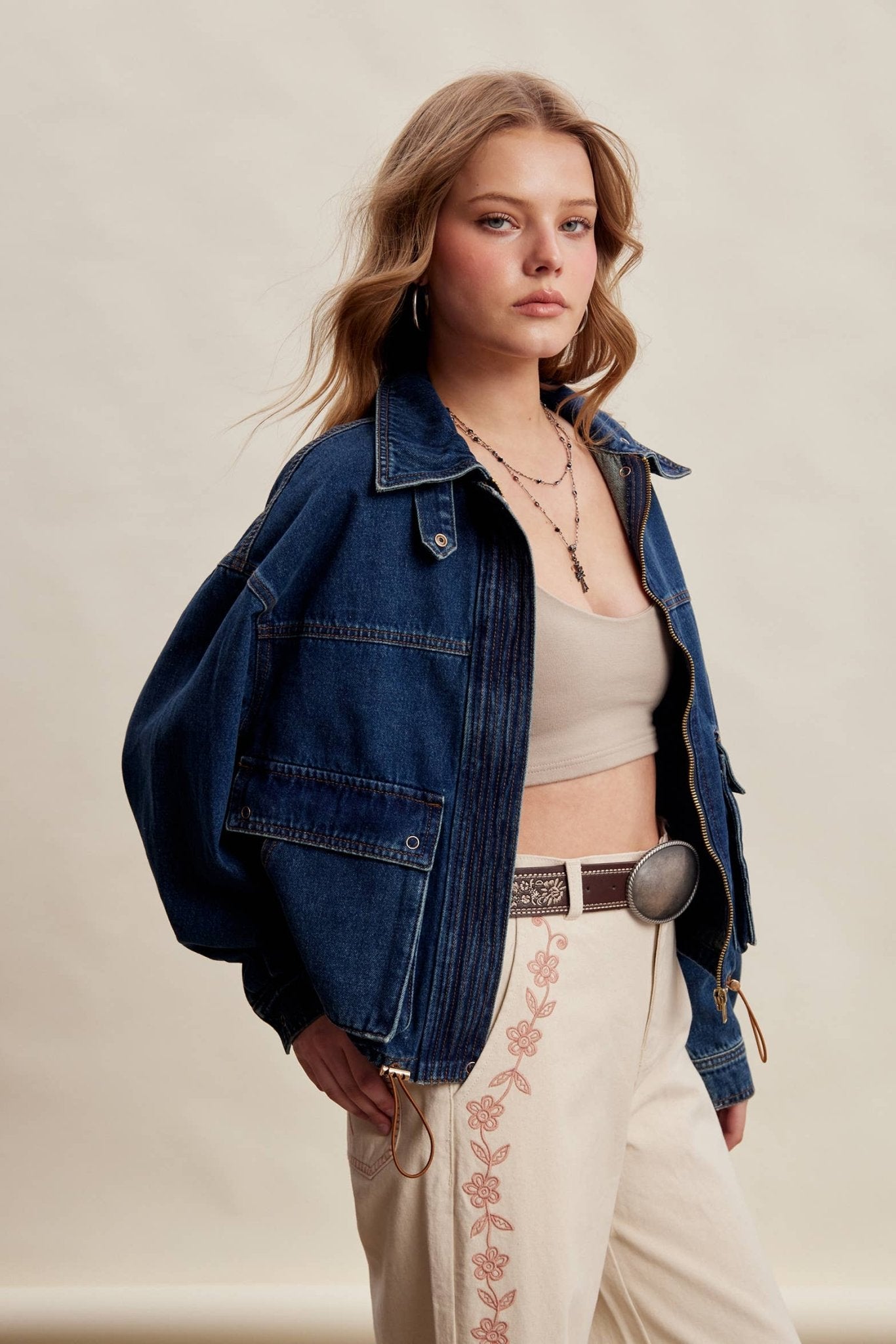 Oversized Utility Denim Jacket - Dear John