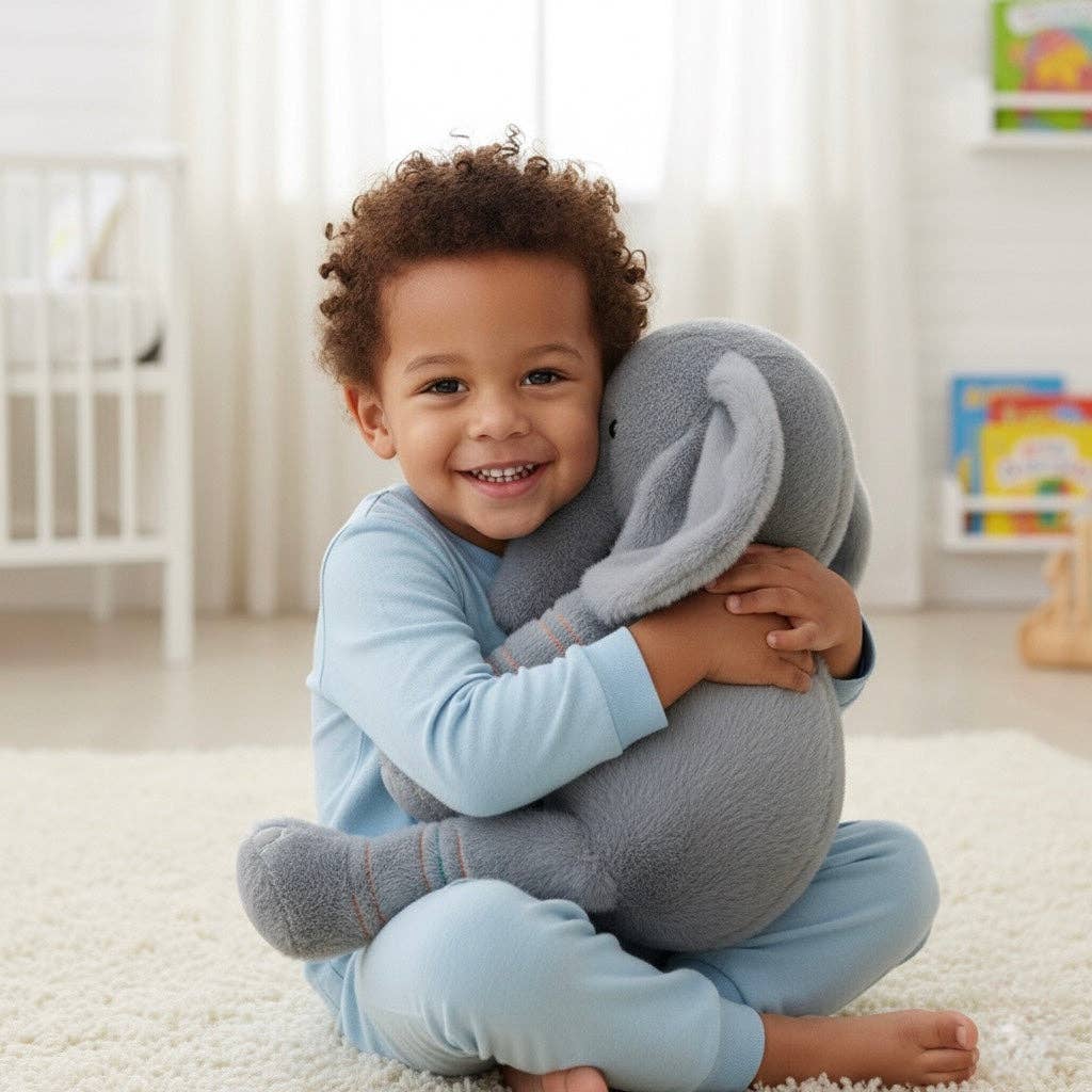 Ozznek Children’s Footwear & Apparel Brand - Elephant Stuffed Toy, Ultra Soft and Cuddly Plush Toy - Dear John