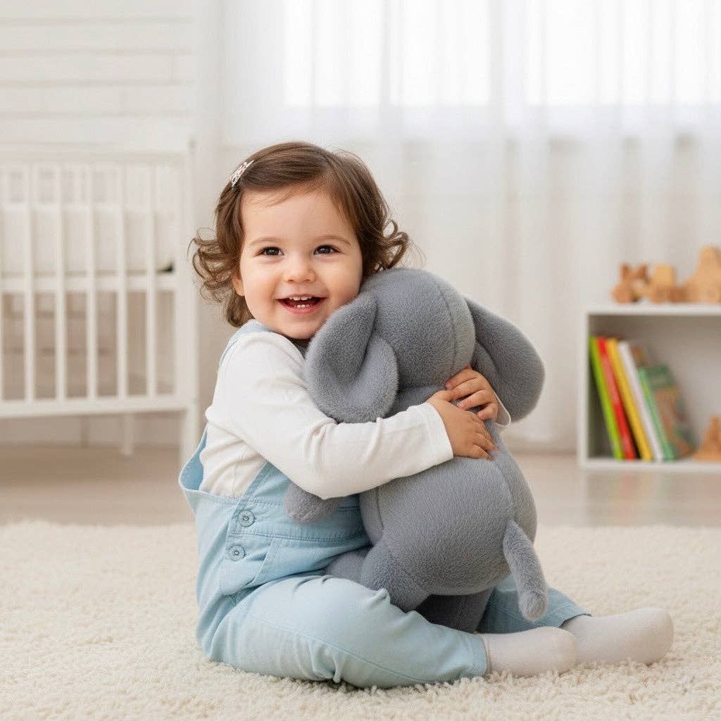 Ozznek Children’s Footwear & Apparel Brand - Elephant Stuffed Toy, Ultra Soft and Cuddly Plush Toy - Dear John