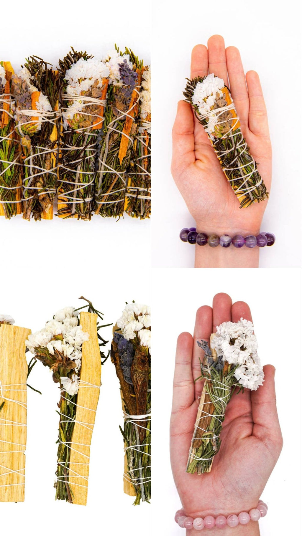 Palo Santo Smudge — Farm - Crafted Bundle with Lavender, Rosemary, Cinnamon & White Sinuata - Dear John