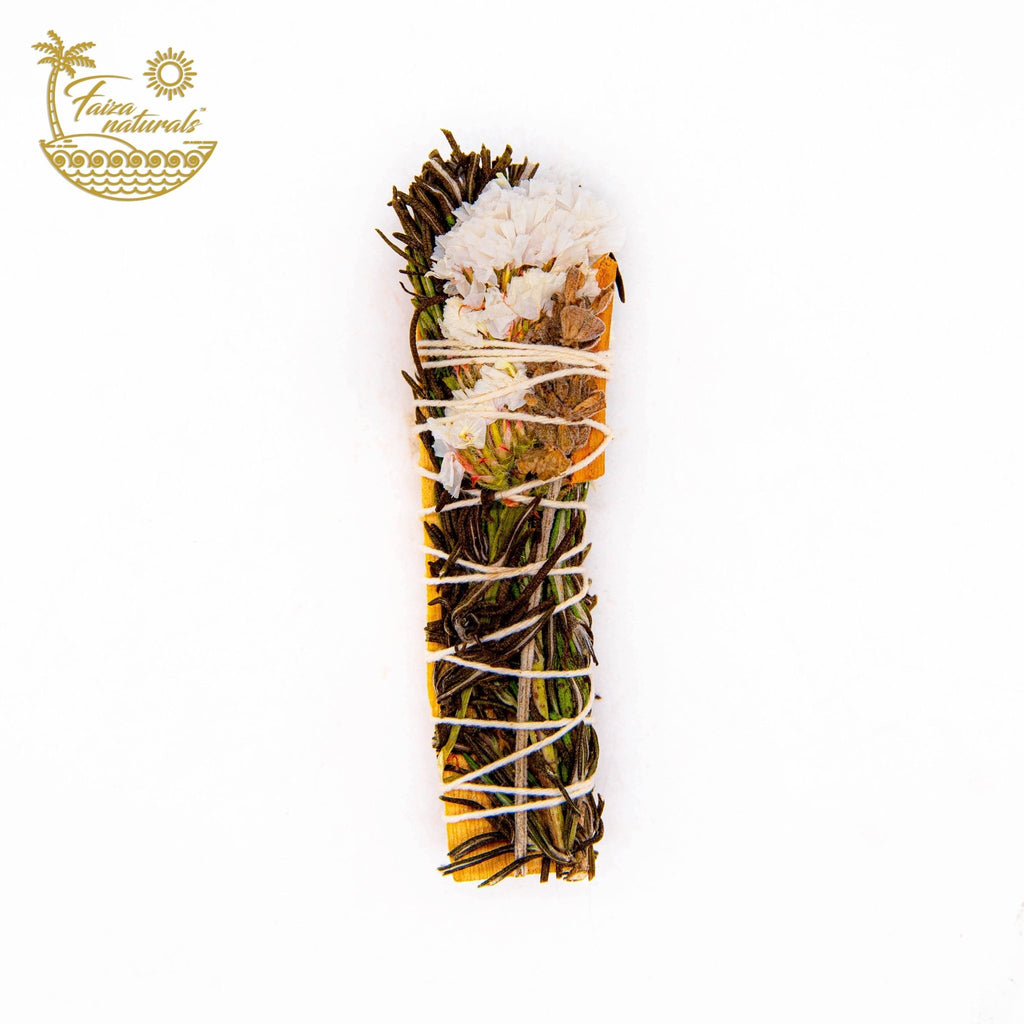 Palo Santo Smudge — Farm - Crafted Bundle with Lavender, Rosemary, Cinnamon & White Sinuata - Dear John