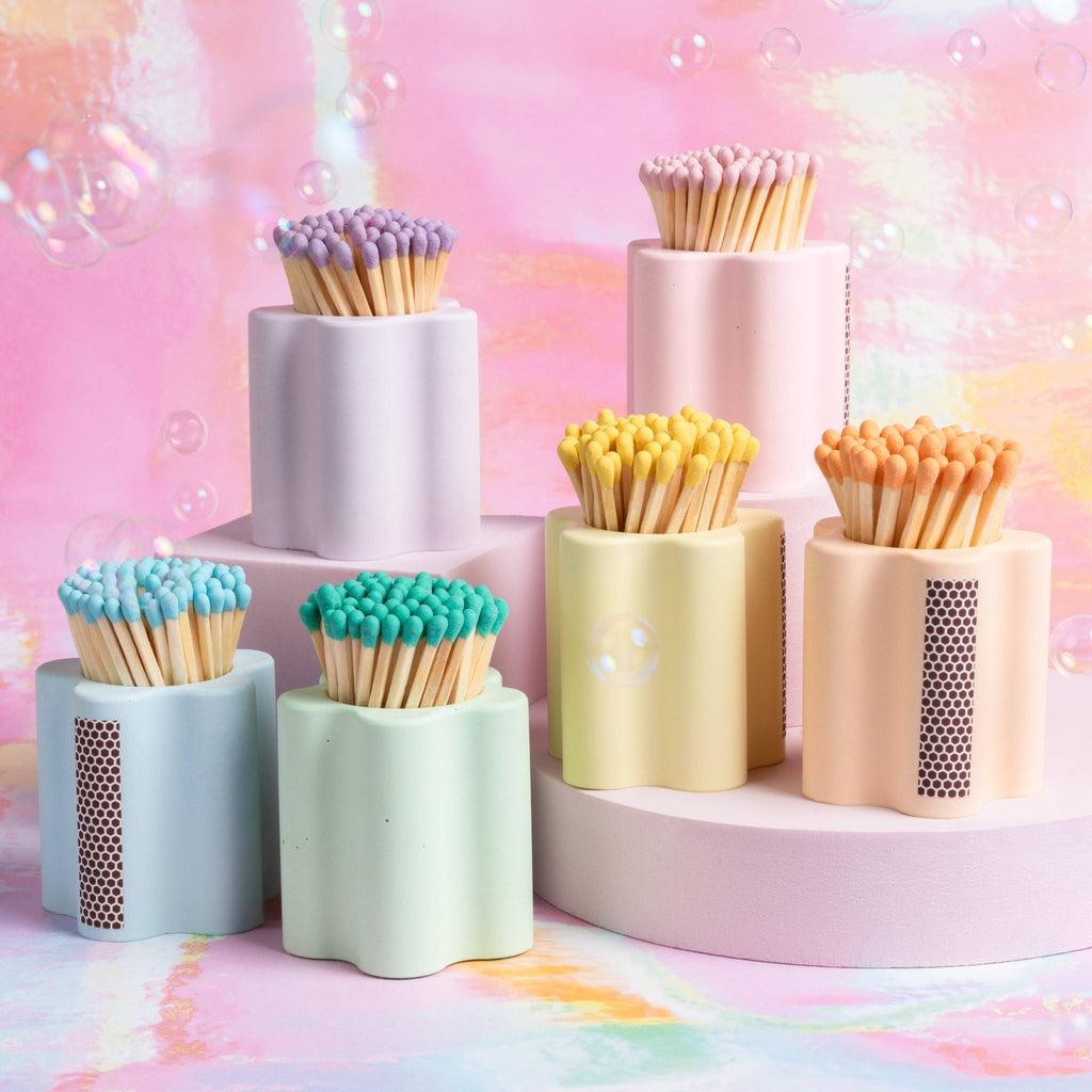 Pastel Flower Vessel with Colorful Matchsticks - Dear John