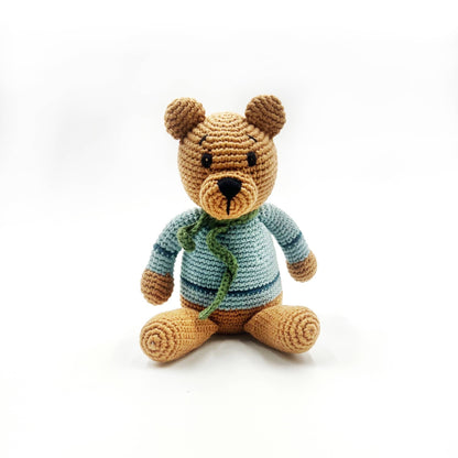 Pebble - Handcrafted Velvety Boho Teddy Bears – Teal, Blue & Purple - Dear John