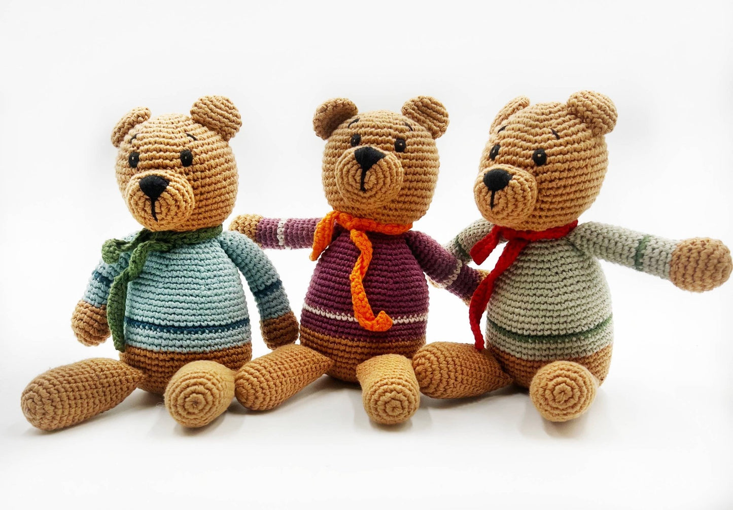 Pebble - Handcrafted Velvety Boho Teddy Bears – Teal, Blue & Purple - Dear John