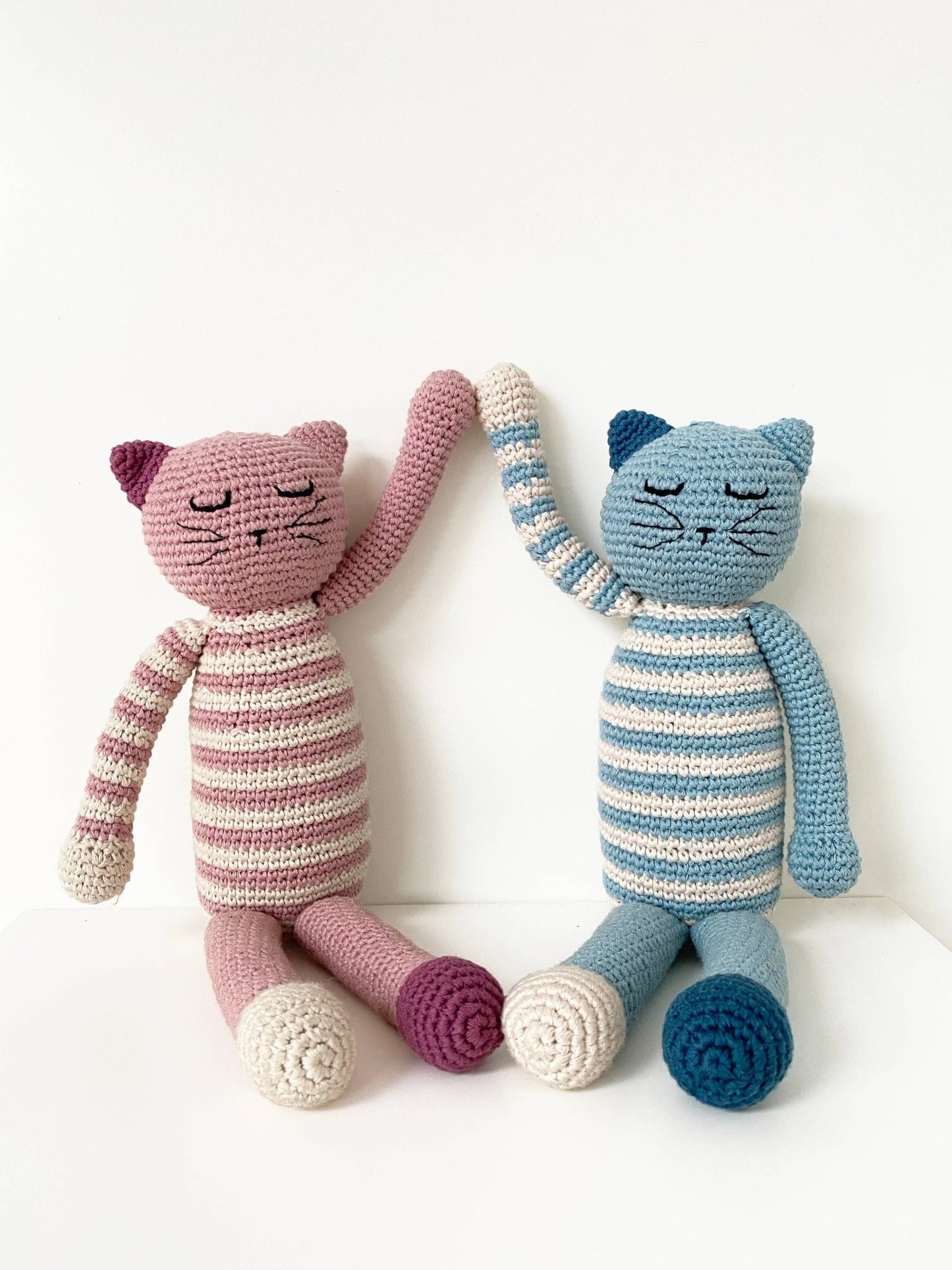 Pebble - HandmadeSleeping Kitten Plush Toy | Organic Cotton Crochet - Dear John