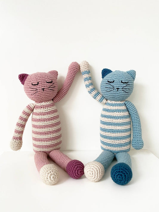 Pebble - HandmadeSleeping Kitten Plush Toy | Organic Cotton Crochet - Dear John