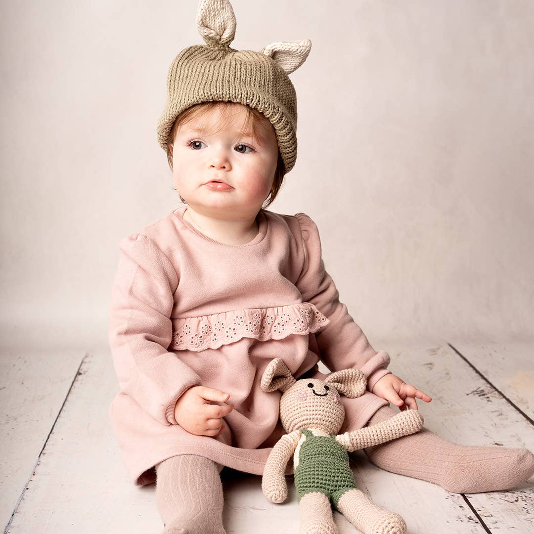 Pebble - Velvety Springtime Bunny - Organic Cotton Crochet Toy - Dear John