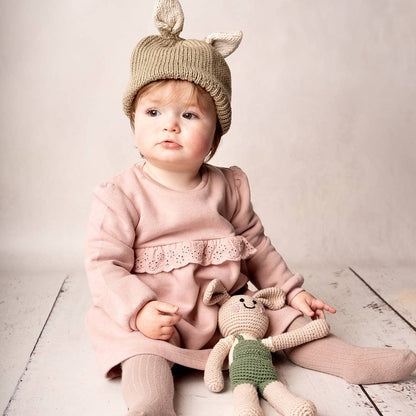 Pebble - Velvety Springtime Bunny - Organic Cotton Crochet Toy - Dear John