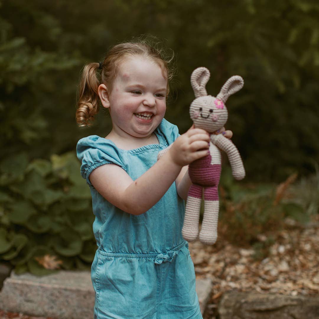 Pebble - Velvety Springtime Bunny - Organic Cotton Crochet Toy - Dear John