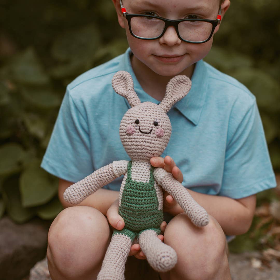 Pebble - Velvety Springtime Bunny - Organic Cotton Crochet Toy - Dear John