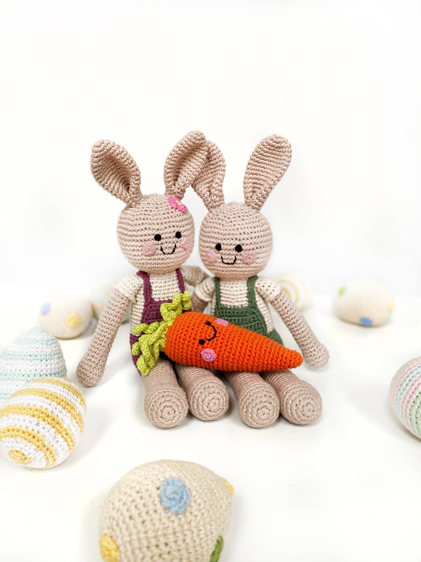 Pebble - Velvety Springtime Bunny - Organic Cotton Crochet Toy - Dear John