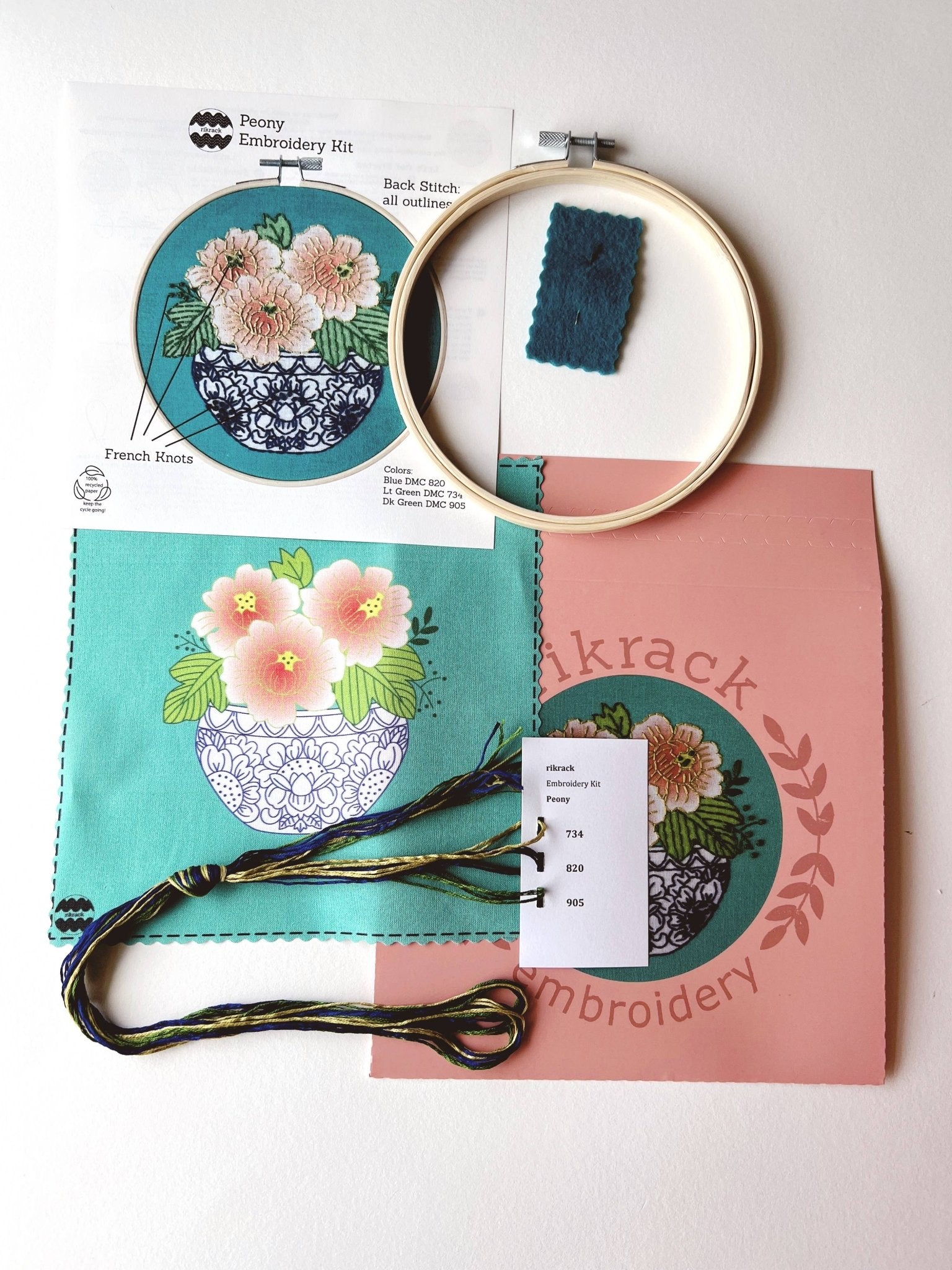Peony Embroidery Kit - Dear John