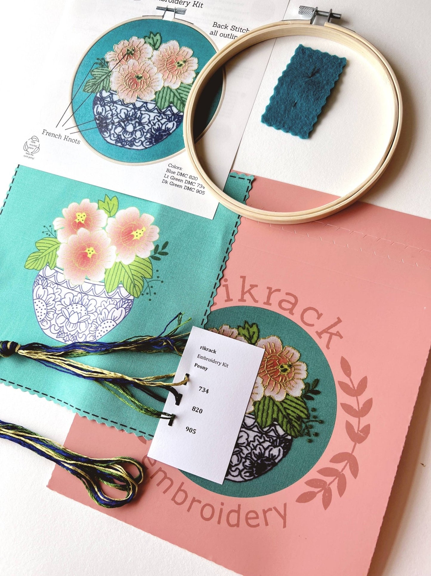 Peony Embroidery Kit - Dear John
