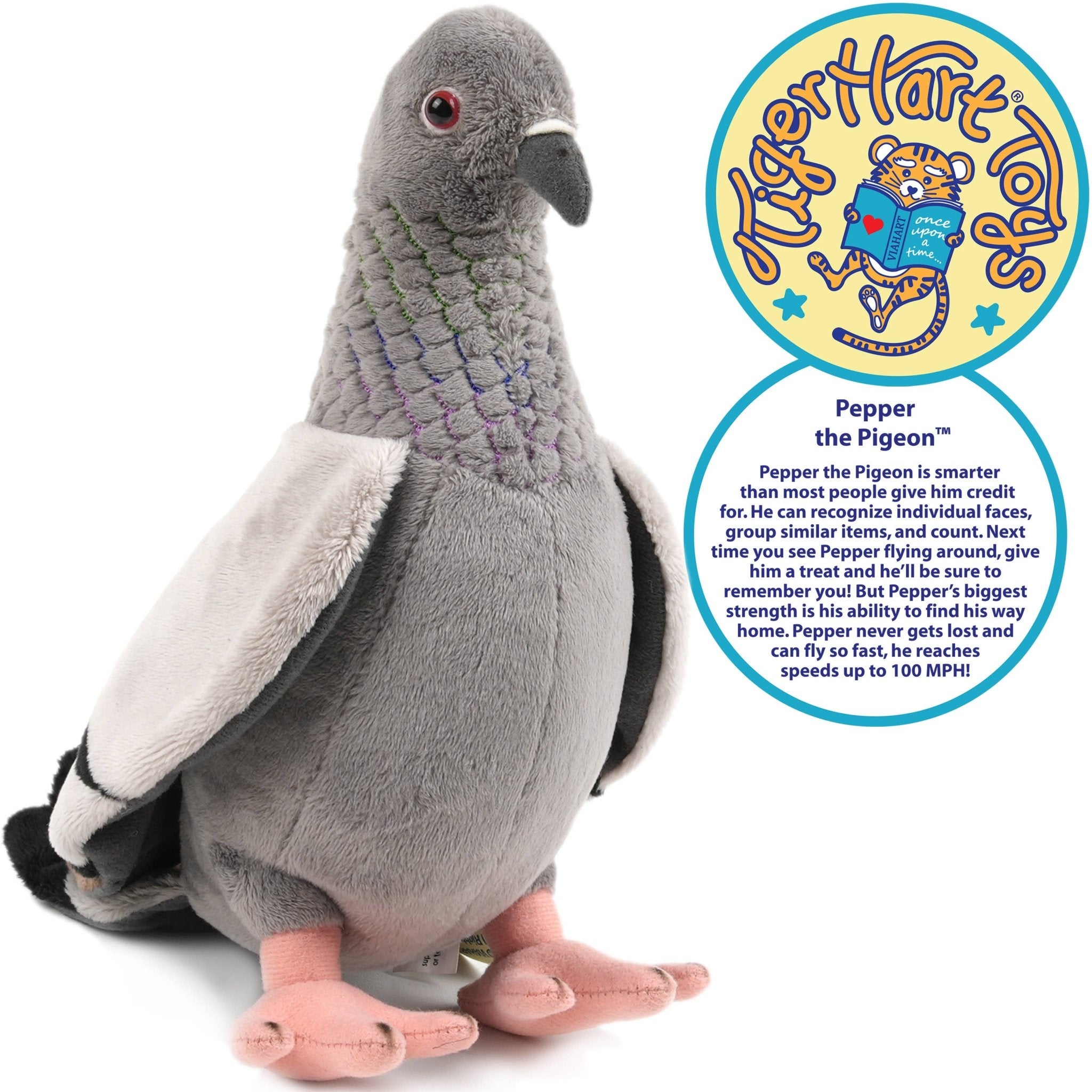 Pepper The Pigeon | 8.5 Inch Stuffed Animal Plush Bird - Dear John