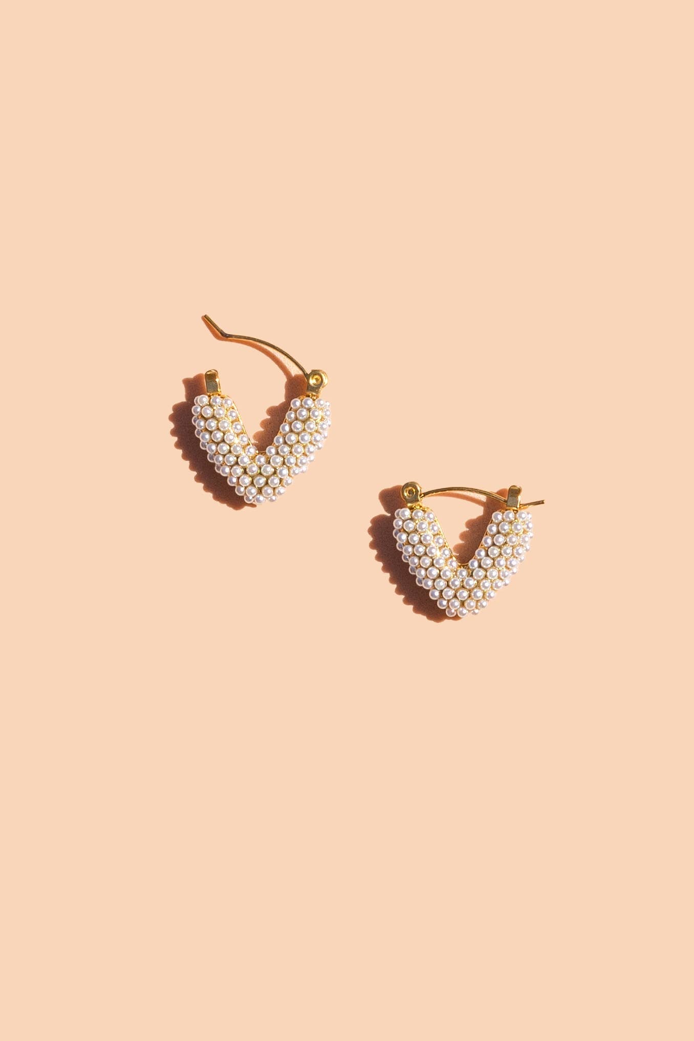 Peter and June - Pearl Mini Dot Hoops - 18K Gold Plated - Dear John