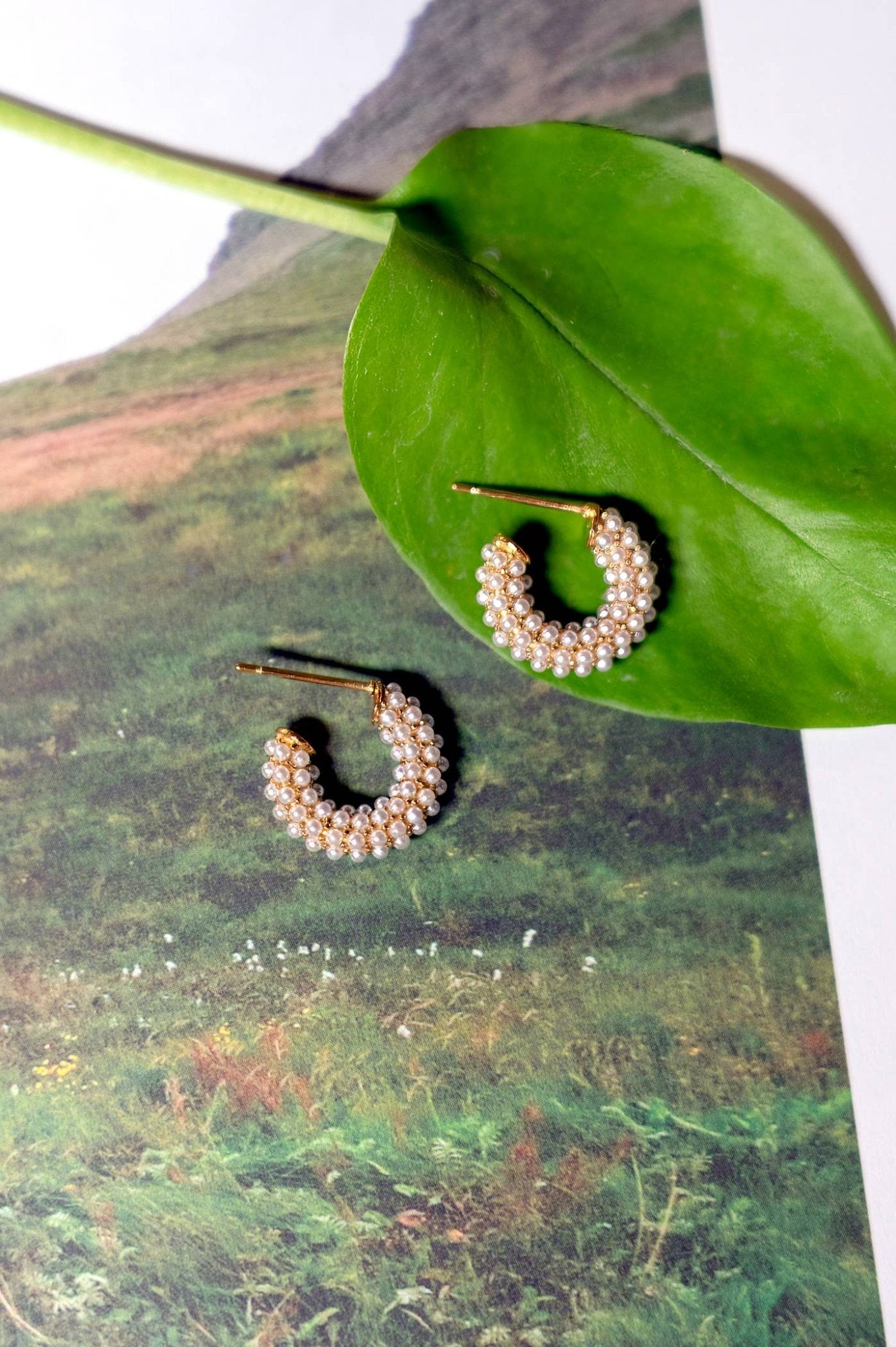 Peter and June - Pearl Mini Dot Hoops - 18K Gold Plated - Dear John