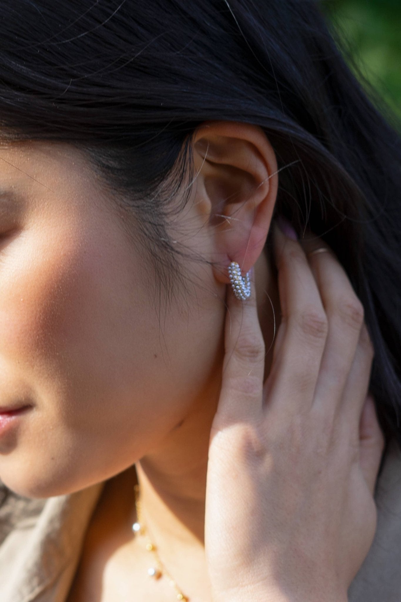 Peter and June - Pearl Mini Dot Hoops - 18K Gold Plated - Dear John