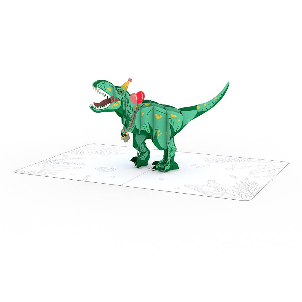 Playpop Card™: 4.5"x5.9" T - Rex Birthday, Pop - Up Cards - Dear John