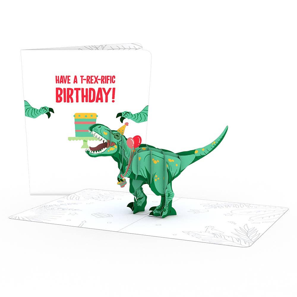 Playpop Card™: 4.5"x5.9" T - Rex Birthday, Pop - Up Cards - Dear John