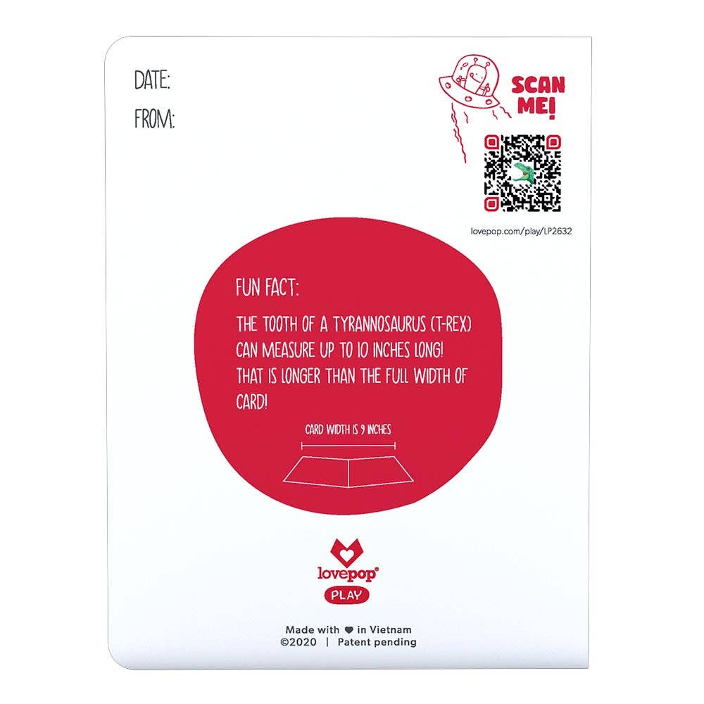 Playpop Card™: 4.5"x5.9" T - Rex Birthday, Pop - Up Cards - Dear John