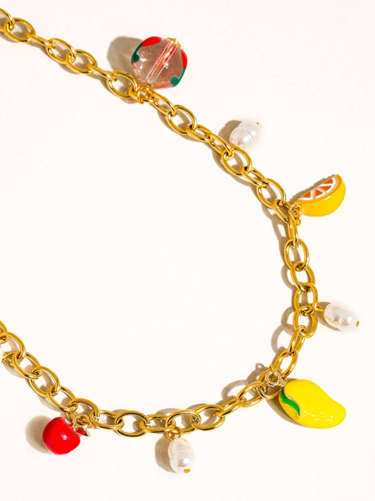 Positano 18K Gold Non - Tarnish Fruit Charm Necklace - Dear John