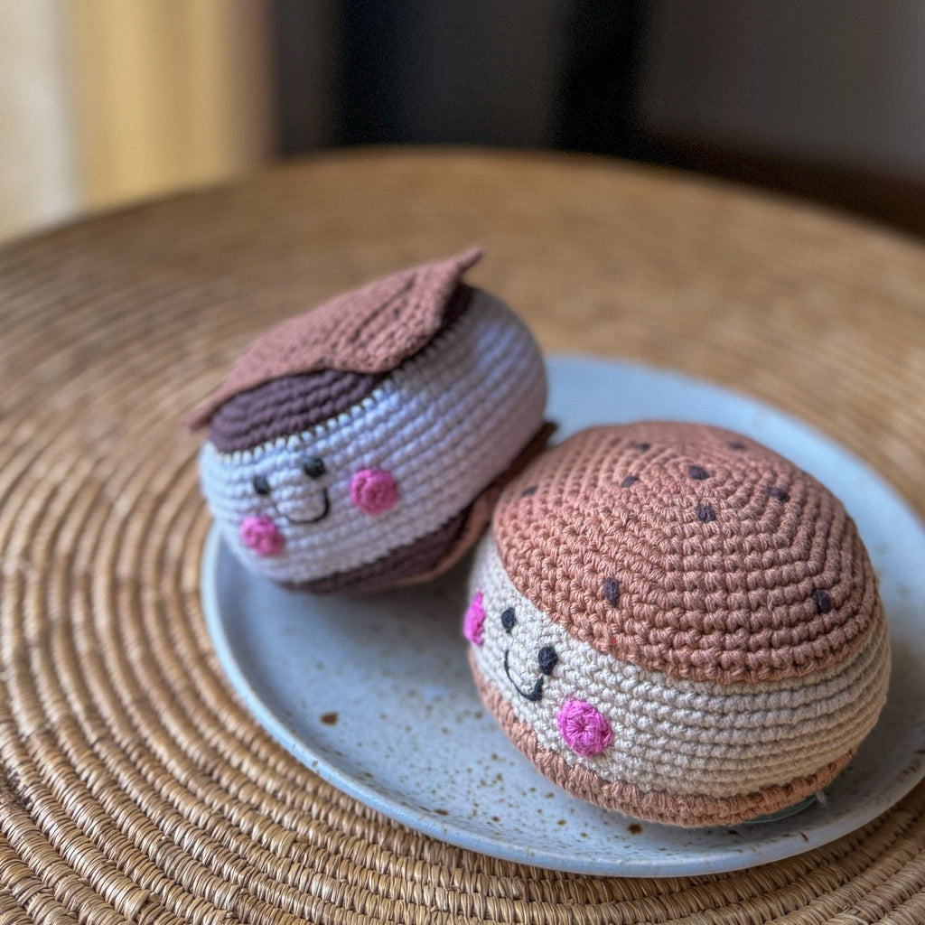 Pretend Play Food Rattle - Ice Cream Cookie Sandwich - Dear John