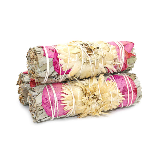 'Pristine Pink' White Sage Smudge Stick (4 in.) - Dear John