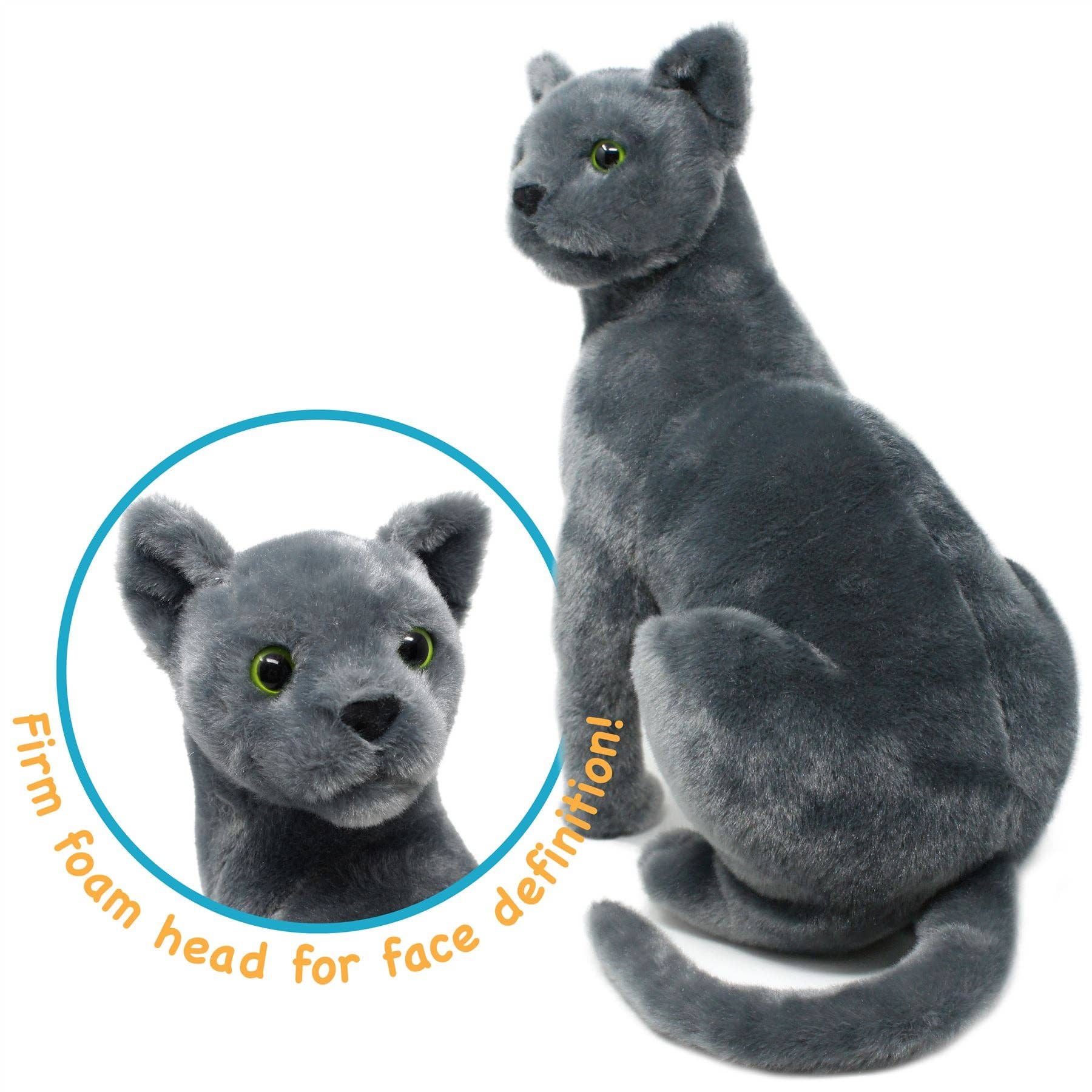 Rae The Russian Blue Cat | 13 Inch Stuffed Animal Plush - Dear John