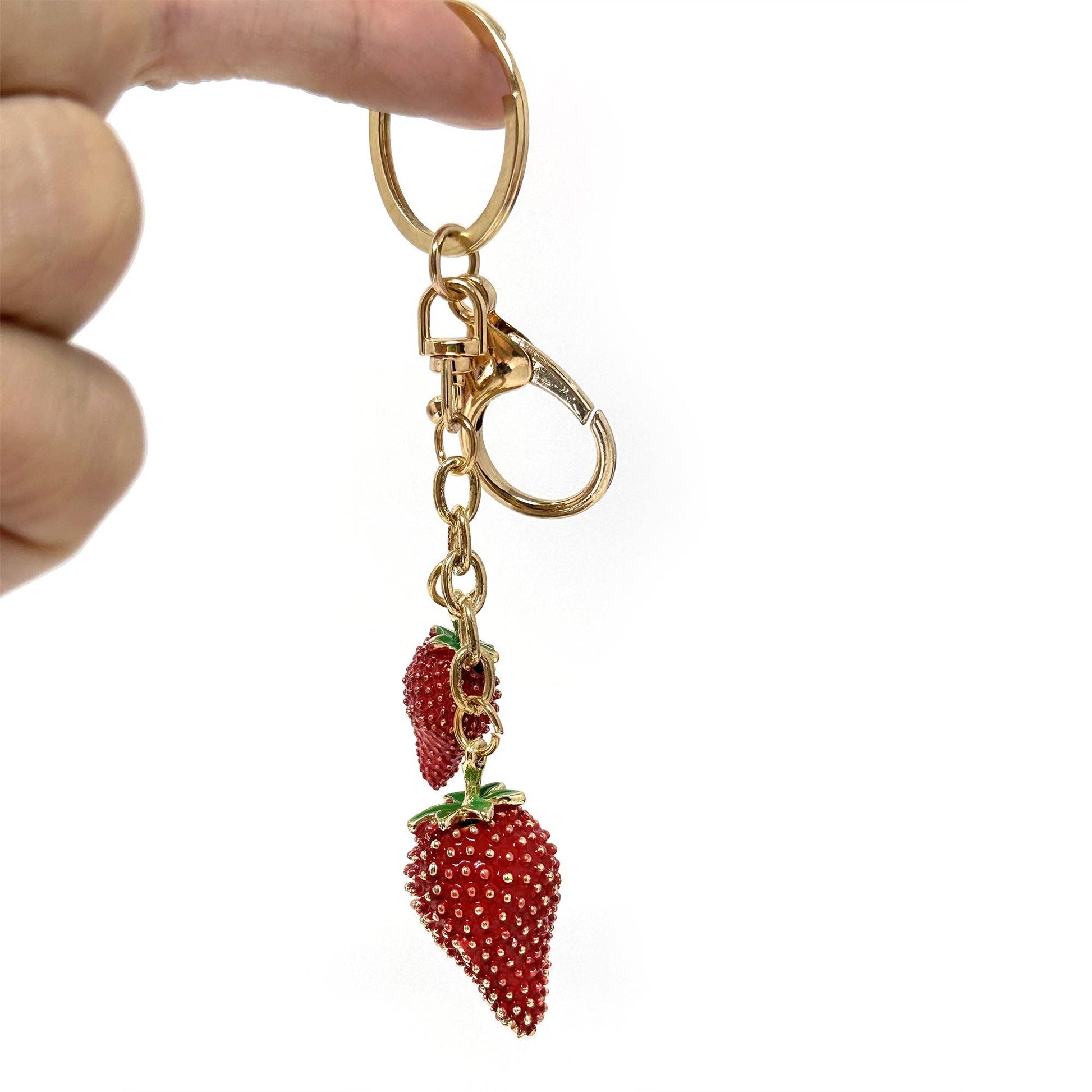 Rainbow Unicorn Birthday Surprise - Double Strawberry Keychain – Cute Bag Charm in Wall Street J - Dear John