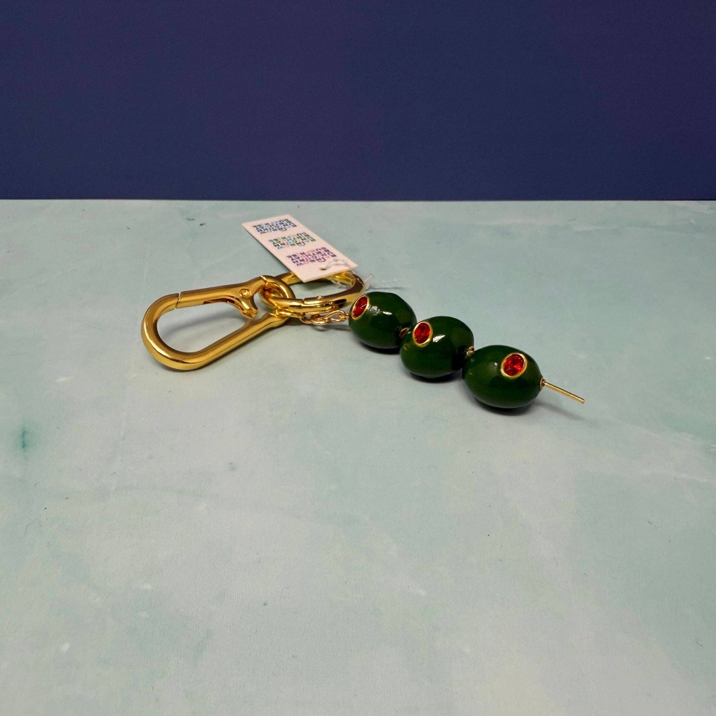 Rainbow Unicorn Birthday Surprise - Triple Olive Keychain – Martini Charm Key Ring - Dear John