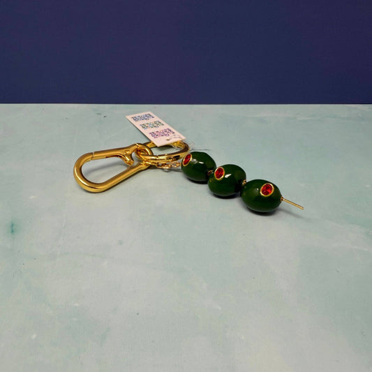 Rainbow Unicorn Birthday Surprise - Triple Olive Keychain – Martini Charm Key Ring - Dear John