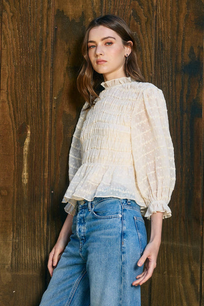 RAISONNEL - Romantic Smocking Blouse - RT1119 - Dear John