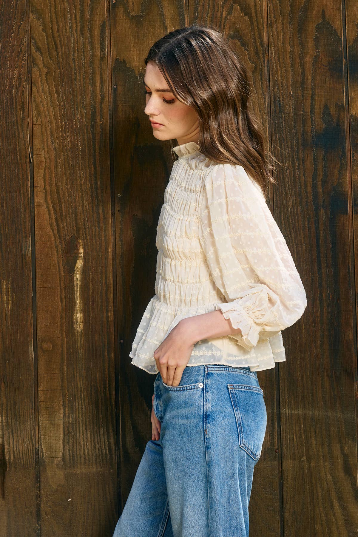 RAISONNEL - Romantic Smocking Blouse - RT1119 - Dear John