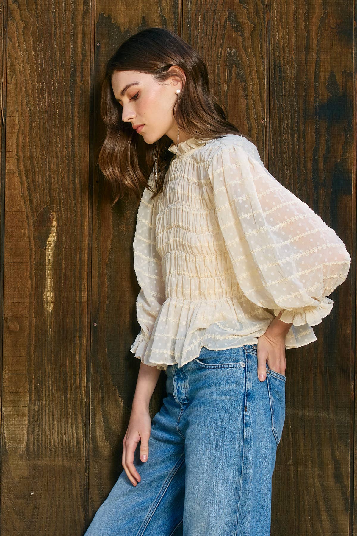 RAISONNEL - Romantic Smocking Blouse - RT1119 - Dear John