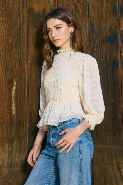 RAISONNEL - Romantic Smocking Blouse - RT1119 - Dear John