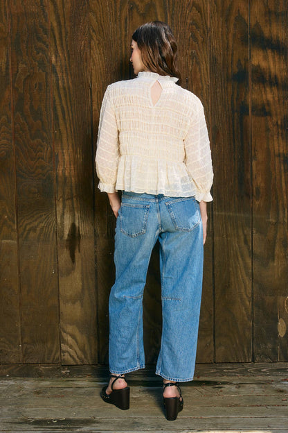 RAISONNEL - Romantic Smocking Blouse - RT1119 - Dear John