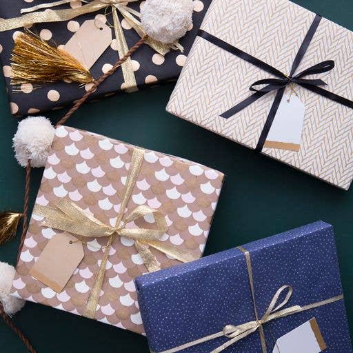 Recycled Paper Gift Wrap Single Rolls - Assorted Eco Friendly - Dear John