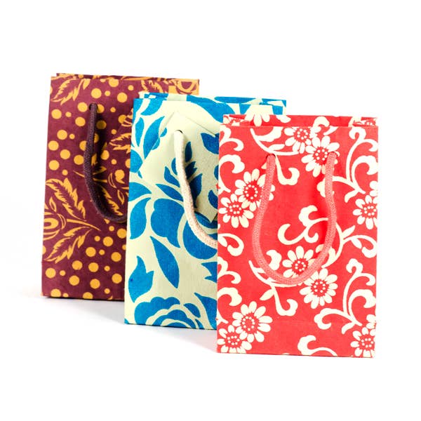 Recycled Paper Small Gift Bag 4x6x2 - Assorted Eco - friendly - Dear John