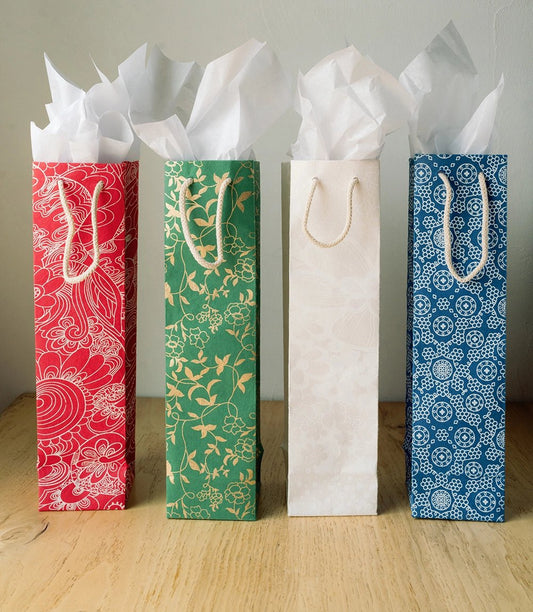 Recycled Paper Wine Gift Bag - Assorted Holiday - Dear John