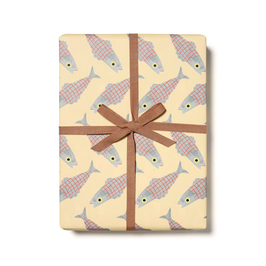 Red Cap Cards - Herring wrapping paper - Dear John